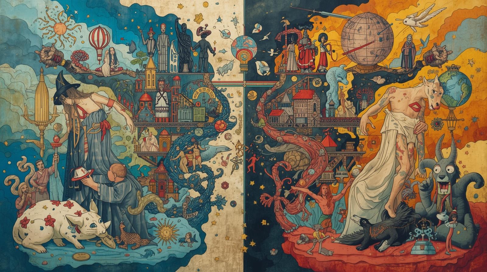 chaos, random, blue and white, odd